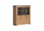 Vitrinos spintelė Trendteam Follow, 127x40x139 cm, ruda/pilka