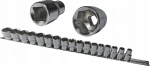 17 vnt. 3/8" 6-kampių trumpų galvučių rinkinys 8-24 mm