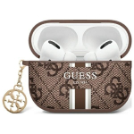 Guess GUA2P4RPSW AirPods 1|2 cover brązowy|brown 4G Printed Stripes Charm