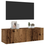 Sieninė tv spintelė, medienos, 100x30x30cm, apdirbta mediena