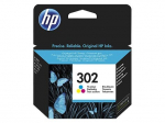 Kasetė ra&scaron;aliniams spausdintuvams HP 302 trispalvė originali ra&scaron;alo kasetė (F6U65AE), skirta HP DeskJet 2130/3630 ir HP OfficeJet 3830