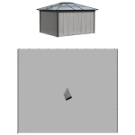 4 &scaron;oniniai skydai 3x3 m pavėsinei, &Scaron;oninės sienelės sodo pavėsinei - &scaron;viesiai pilka 302 x 205 cm, &Scaron;viesiai pilka