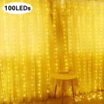 LED užuolaidų girlianda USB, &Scaron;iltai balta