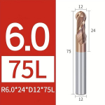 Rutulinis medžio drožybos pjovimo antgalis, R6,0*24*D12*75