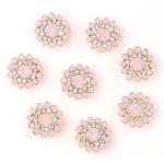 Gėlės formos stikliniai kri&scaron;tolo karoliukai, A24 Opal Pink