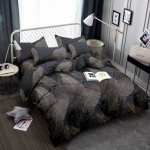 3D patalynė &ndash; tamsių lapų ra&scaron;tas &ndash; 160x200 cm &ndash; 3 dalys