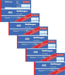 Herlitz kvito bloknotas 402, savaiminio kopijavimo, A6 gulsčias, 2 x 40 lapų (5 vnt. pakuotė)
