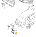 AUDI Q3 Q3 Q5 Q7 Galinė 40 TFSI emblema chromuota originali 8U0853744A