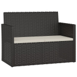 Sodo suoliukas，Sodo suolas，Lauko suoliukas su pagalvėlėmis, juodas, 105cm, poliratanas CFE5301740