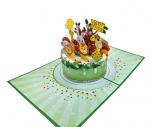 I&scaron;siskleidžiantis 3D Pop-Up atvirukas vaikams Džiunglių safari, 15x20 cm, su voku