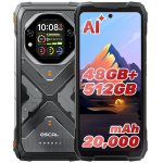 Telefonas 5G Oscal TANK 1 16/512GB 20000mAh 6.78" tvirtas i&scaron;manusis telefonas Android 15 Dual SIM NFC Oranžinė