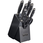 Orient Origin serijos 8 dalių peilių rinkinys su granitiniu bloku &ndash; voki&scaron;kas X50 Ultra+ plienas, juodas