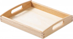Medinis padėklas su rankenomis, geltonas, 32.5 x 25 x 4 cm
