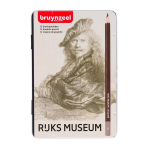 Grafitinių pie&scaron;tukų rinkinys Bruynzeel "Rijks Museum" Rembrantas "Autoportretas" metalinėje dėžutėje, 12 vnt., įvairių kietumų