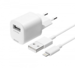 Deltaco USB-AC181, USB-A, 2.4 A su 1 m USB-A Lightning kabeliu
