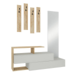 Prie&scaron;kambario komplektas Kalune Design 855, 137 cm, baltas/rudas