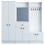 Prie&scaron;kambario komplektas su veidrodžiu Kalune Design 893(I), 179,4 cm, baltas
