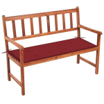 Sodo suoliukas su pagalvėle, 120 cm, rudas