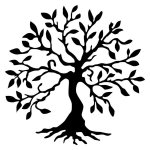 Metalinė sienų dekoracija Tree 3, 60x60 cm