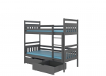 Dviauk&scaron;tė lova ADRK Furniture Ada 90x200cm, pilka