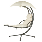 Pakabinamas sodo gultas ModernHome, 190x114x210 cm, smėlio spalvos