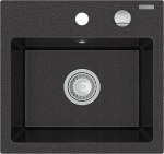 Granitinė virtuvinė plautuvė Mexen Milo su sifonu, Black granite