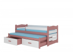Vaiki&scaron;ka lova Adrk Furniture Tiarro 90x200 cm su &scaron;onine apsauga, rožinė/balta