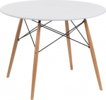 DTW 100 cm baltas/natūralus apvalus stalas