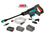 Gardena AquaClean 24 / 18V P4A auk&scaron;tos slėgio valytuvas - 18V baterija įtraukta - Pilnas rinkinys (14800-20)
