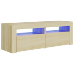TV spintelė su LED, 120x35x40 cm, ruda