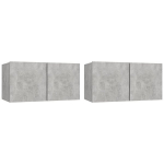 Pakabinamos televizoriaus spintelės, 60x30x30 cm, 2 vnt, pilkos