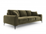 Trivietė sofa Mazzini Sofas Madara, veliūras, žalia/juoda