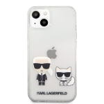 Telefono dėklas Karl Lagerfeld PC/TPU Ikonik Karl and Choupette Case, skirtas iPhone 13 mini