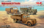 Klijuojamas Modelis ICM DS3507 Wehrmacht 3t Trucks (V3000S, KHD S3000, L3000S) 1/35