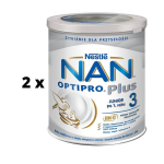 Pieno mi&scaron;inys NAN OPTIPRO Plus 3, kūdikiams nuo 1 metų, 650 g x 2 vnt pakuotė