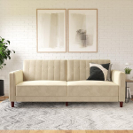 Sofa Dorel Home Pin Tufted, smėlio spalvos