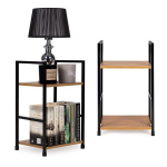 Moderni medinė knygų lentyna, naktinis staliukas, 2 lentynos, LOFT ModernHome