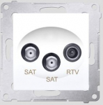 Dvigubas Sat-sat-rtv anteninis lizdas Simon 54 baltas