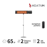Infraraudonųjų spindulių &scaron;ildytuvas Heatum H2000R URBAN Black su vienkoju stovu