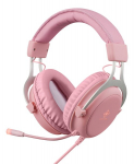 Stereo ausinės DELTACO GAMING PH85, 57mm, LED, rožinės / GAM-030-P