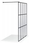 Industrinio stiliaus du&scaron;o sienelė Brasta Glass Ema Nero Cube 1092 x 2000 mm