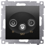 Simon 54 Anteninio Lizdo R-tv-sat Galinis Matinis Juodas Dask.01/49