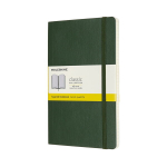 Moleskine Classic užra&scaron;ų knygutė L tinklelio formos, mink&scaron;tais vir&scaron;eliais, žalia