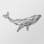 Metalinė sienų dekoracija Whale 1, 31 cm