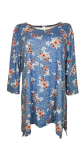Tunika moterims Kinga, mėlyna/raudona, XXXL/XXXXL