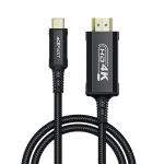 USB-C - HDMI 4K 60Hz HDR kabelis 1.8 m, juodas