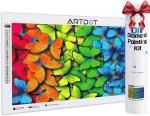 Artdot Deimantinių Paveikslų Rinkinys Vaizdas 25 X 50 Cm Spalvingi Drugeliai