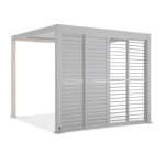 Stumdomos žaliuzinės durys pavėsinei Pergola PREMIUM 4m, White
