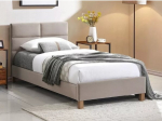 Sierra &bdquo;Velvet&ldquo; gobelenu apmu&scaron;lu lova 90x200 &ndash; eleganti&scaron;kas komfortas &scaron;velniai smėlio spalvos