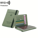 RFID apsauginė daugiafunkcė kelioninė paso piniginė,  Žalias